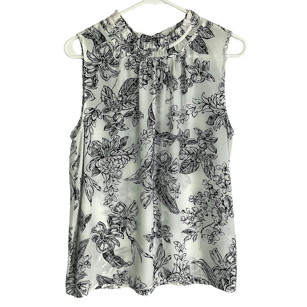 Ann Taylor Factory Floral Print Shell, Large Petite, in like new condition